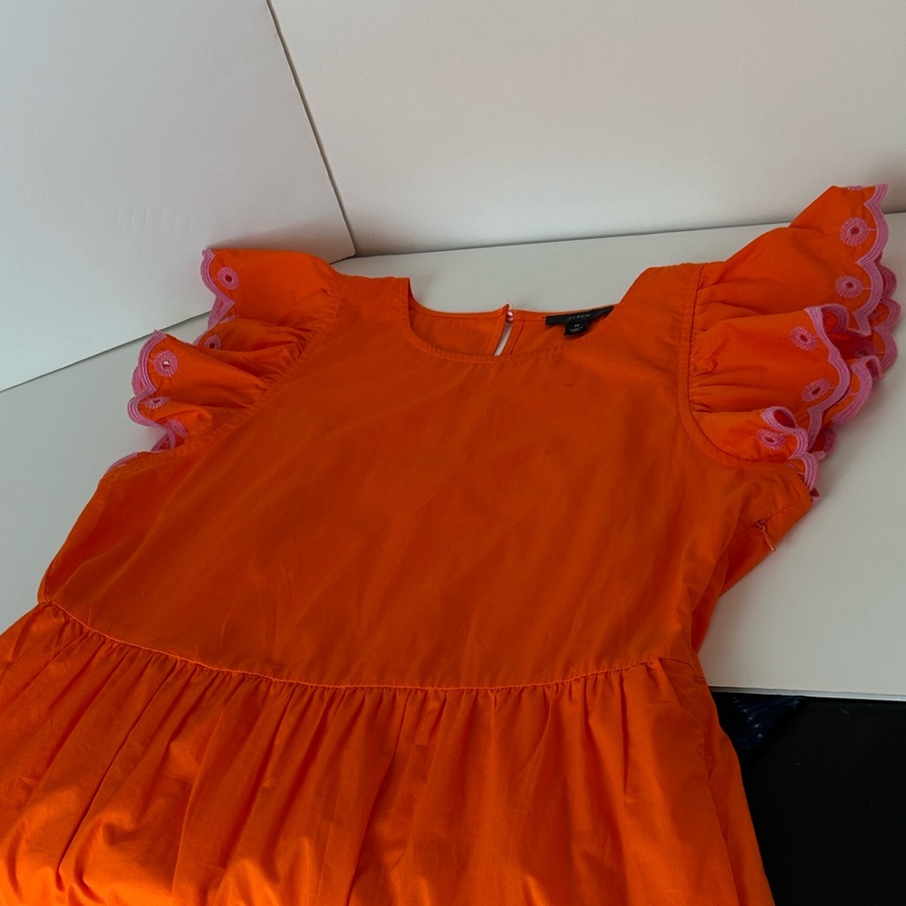 Bright Tiered Dress with Eyelet Ruffle Sleeves Rare 2021 piece *small spot - Picture 5 of 12